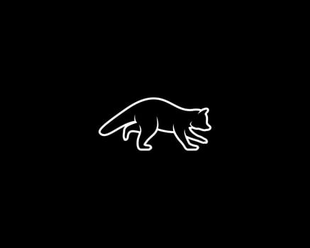 Racoon Outline Vector Silhouette