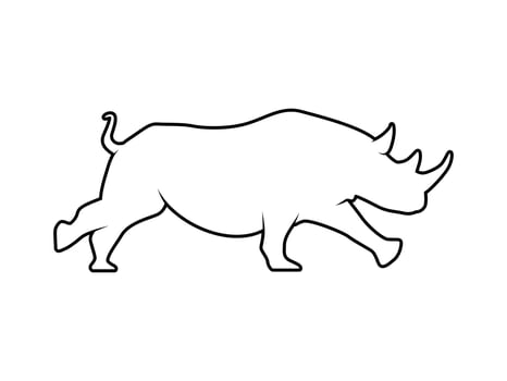 Rhino Outline Vector Animal Silhouette