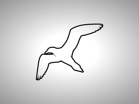 seagull Outline Vector silhouette