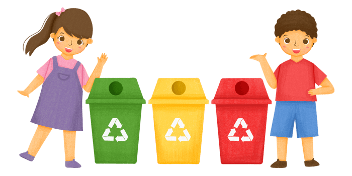 Kids Recycling Garbage png