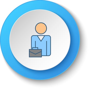 Round button for web icon. Briefcase, businesswoman vector icon. Button banner round, badge interface for application illustration on white background