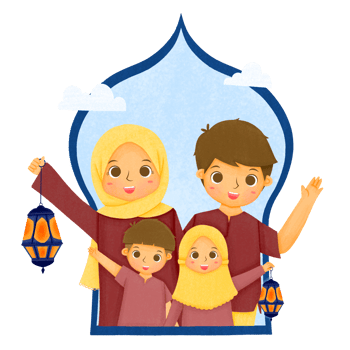 Family Celebrate Eid Al- Fitr png