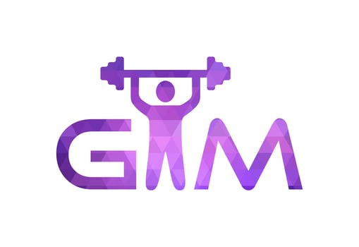 Low Poly and Gym-fitness logo design, Vector design concept