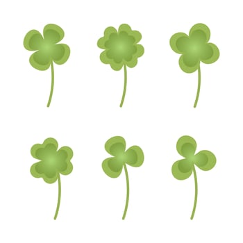 Clover leaves vector set,  green leaf clover, lucky leaf, good luck
