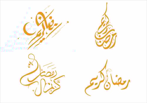 The word Ramadan Kareem in four vector