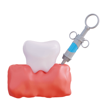 3d illustration of injecting stabbing tooth gum png