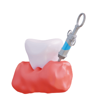 3d illustration of injecting stabbing tooth gum png