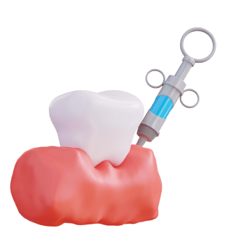 3d illustration of injecting stabbing tooth gum png