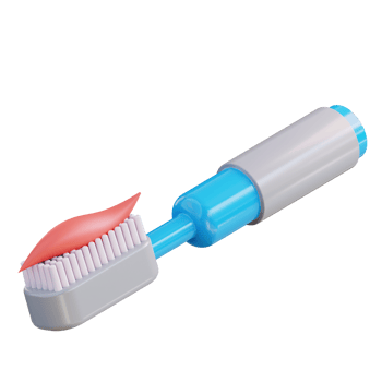 3d illustration of toothbrush and toothpaste png