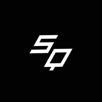 SQ logo monogram with up to down style modern design template vector
