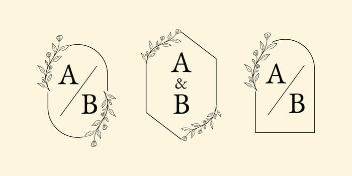 Wedding monogram vector for wedding invitation