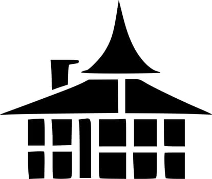 black and white of home icon vector