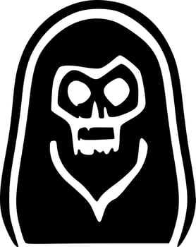 black skull cartoon vector
