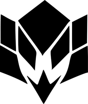black and white of evil monster icon vector