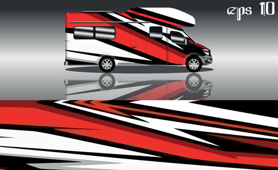 camper van car wrap design vector