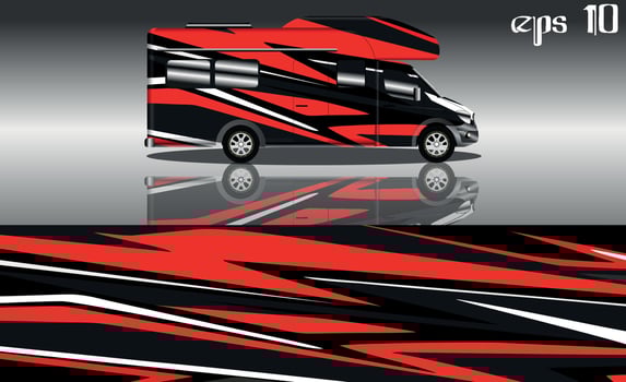 camper van car wrap design vector