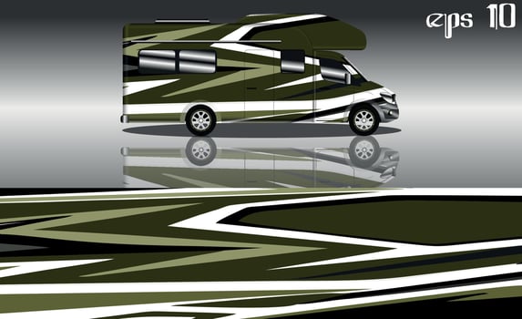 camper van car wrap design vector