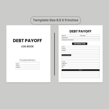 Debt Payoff logbook and KDP interior vector