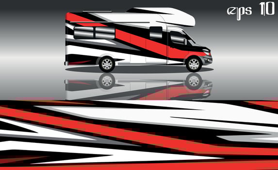 camper van car wrap design vector