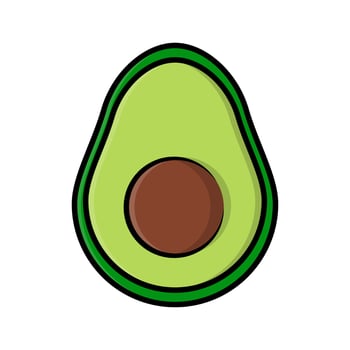 Avocado fruit vector cartoon art free vector