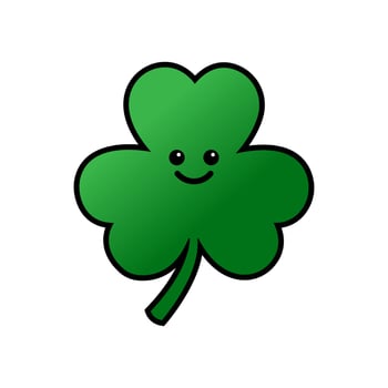 Saint Patrick day shamrock cute character vector illustration