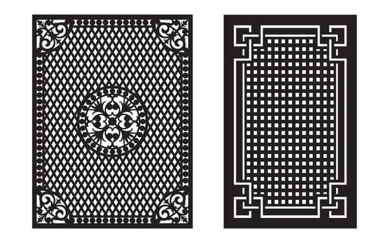 Decorative floral patterns, geometric template for cnc laser cutting vector