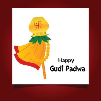 Happy Gudi Padwa Maharashtra New Year Festival Vector Illustration