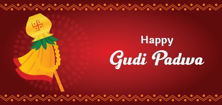 Happy Gudi Padwa Maharashtra New Year Festival Vector Illustration