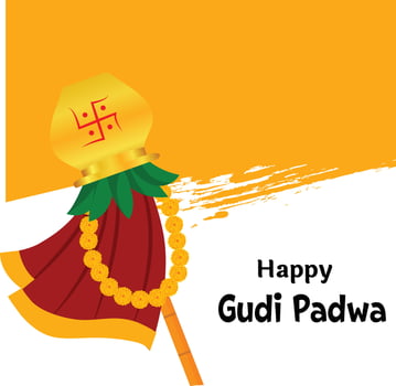 Happy Gudi Padwa Maharashtra New Year Festival Vector Illustration