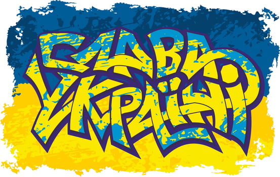graffiti, patriotic slogan, Glory to Ukraine vector
