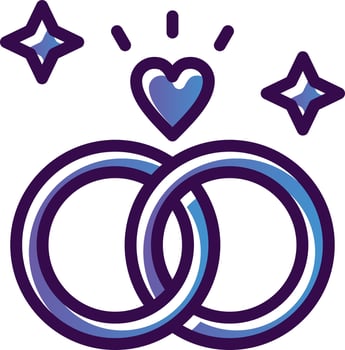 Wedding Rings Vector Icon Design