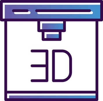 3d Printer Vector Icon Design