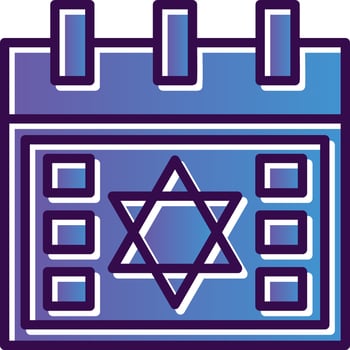 Hebrew Calendar Vector Icon Design