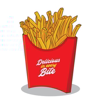 French fries vector illustration, perfect for advertising and wall decor design
