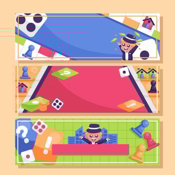 Board Games Banner Set Collection vector