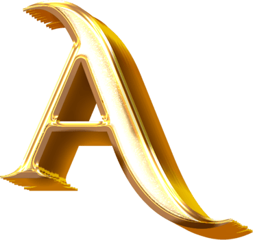 3D Gold Effect Letter A png