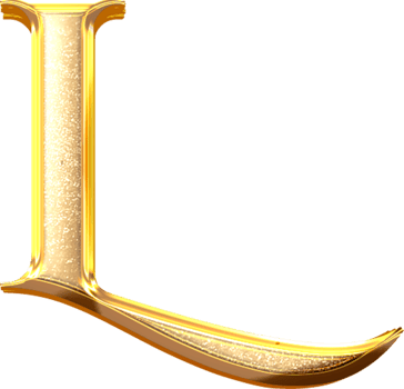 3D Gold Effect Letter L png