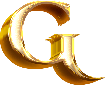 3D Gold Effect Letter G png