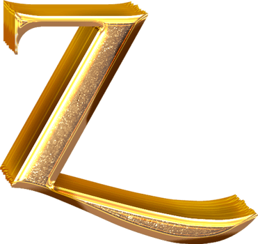 3D Gold Effect Letter Z png