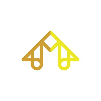 Letter m home modern line simple logo design vector
