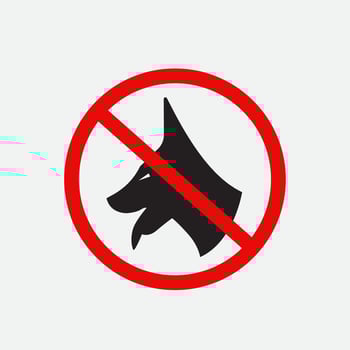 dog symbol logo vector design no entry
