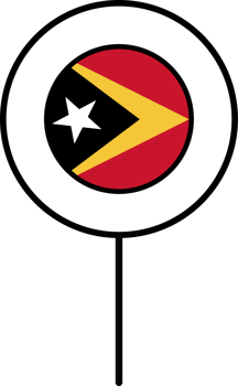 Timor Leste flag circle pin icon. png