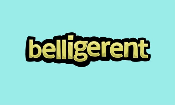 belligerent writing vector design on a blue background