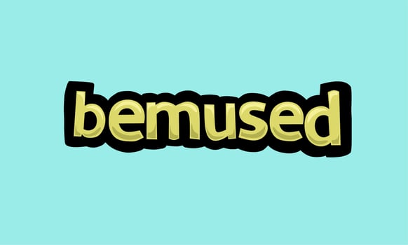 bemused writing vector design on a blue background