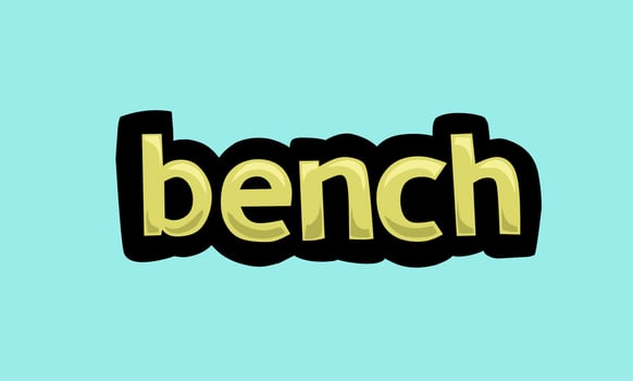 bench writing vector design on a blue background