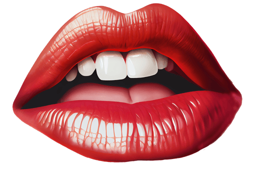 Sexy Women's Lips, Mouth, Teeth. Transparent background png