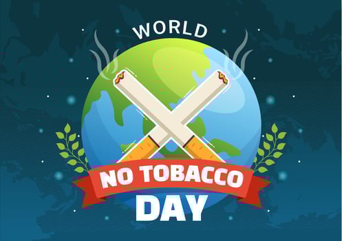 World No Tobacco Day Illustration of Stop Smoking, Cigarette Butt and Harm the Lungs in Flat Cartoon Hand Drawn for Landing Page Templates vector