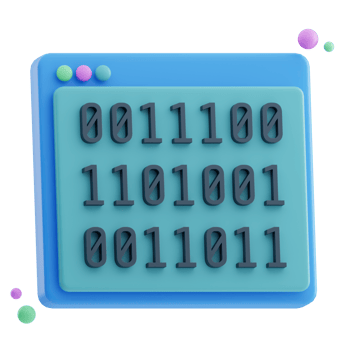Binary Code digitalization 3D Illustration png