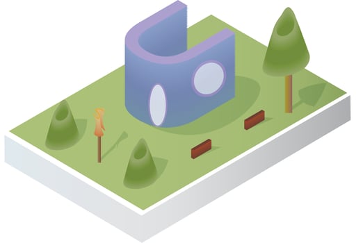 Isometric U building vector