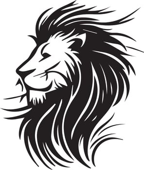 black and white lion logo, lion sticker, lion tattoo vector